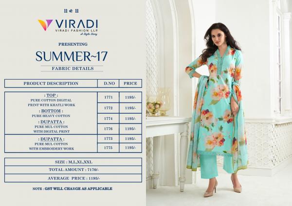 Viradi Summer Vol 17 Cotton Digital Printed Kurti Bottom With Dupatta